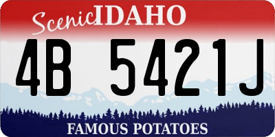 ID license plate 4B5421J