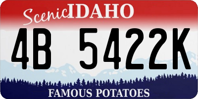 ID license plate 4B5422K