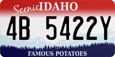 ID license plate 4B5422Y
