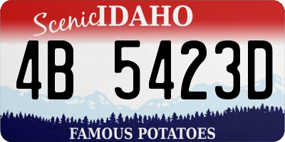 ID license plate 4B5423D
