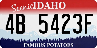 ID license plate 4B5423F