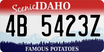 ID license plate 4B5423Z