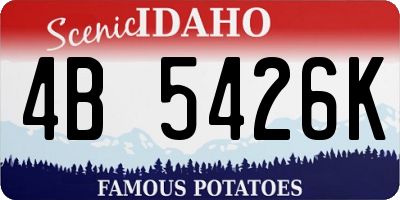 ID license plate 4B5426K