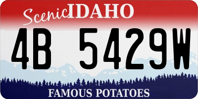 ID license plate 4B5429W