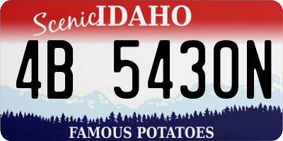 ID license plate 4B5430N