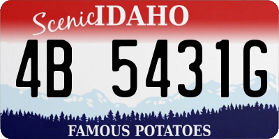 ID license plate 4B5431G