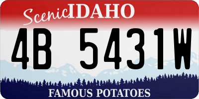 ID license plate 4B5431W