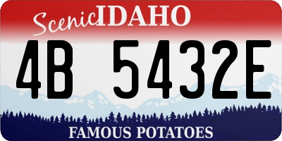 ID license plate 4B5432E
