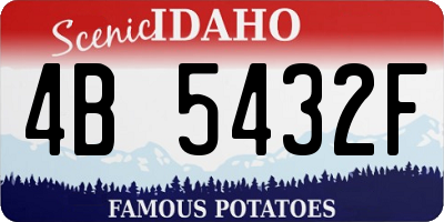 ID license plate 4B5432F