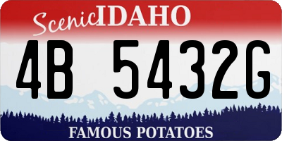 ID license plate 4B5432G