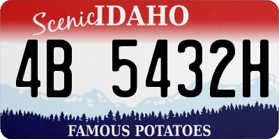 ID license plate 4B5432H