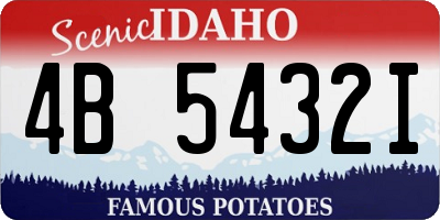 ID license plate 4B5432I