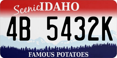 ID license plate 4B5432K