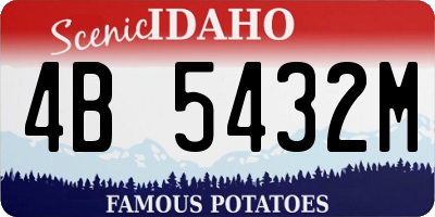 ID license plate 4B5432M
