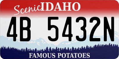 ID license plate 4B5432N