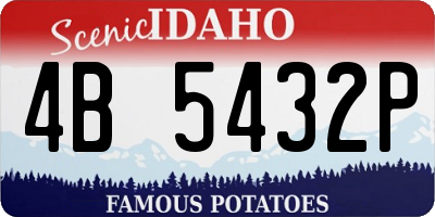 ID license plate 4B5432P
