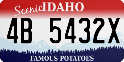 ID license plate 4B5432X