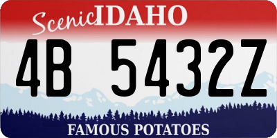 ID license plate 4B5432Z