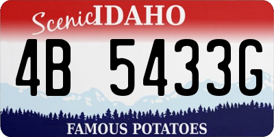 ID license plate 4B5433G