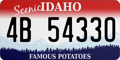 ID license plate 4B5433O
