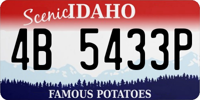 ID license plate 4B5433P