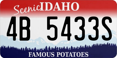 ID license plate 4B5433S