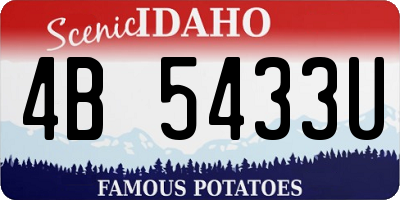 ID license plate 4B5433U