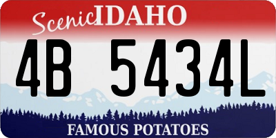 ID license plate 4B5434L