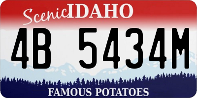 ID license plate 4B5434M