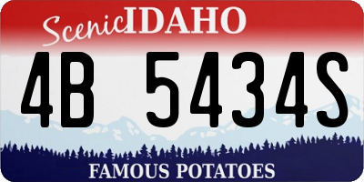ID license plate 4B5434S