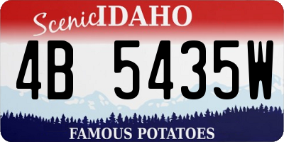ID license plate 4B5435W