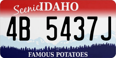 ID license plate 4B5437J