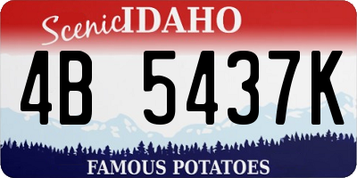 ID license plate 4B5437K