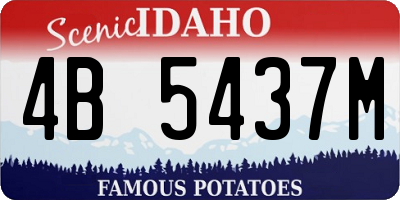 ID license plate 4B5437M