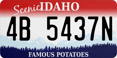ID license plate 4B5437N