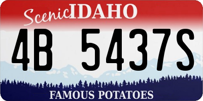 ID license plate 4B5437S