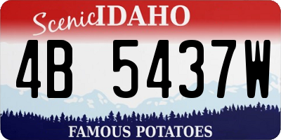ID license plate 4B5437W
