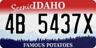 ID license plate 4B5437X