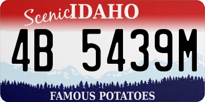 ID license plate 4B5439M