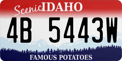 ID license plate 4B5443W