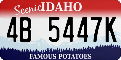 ID license plate 4B5447K