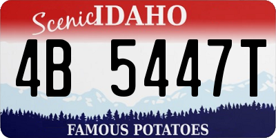 ID license plate 4B5447T