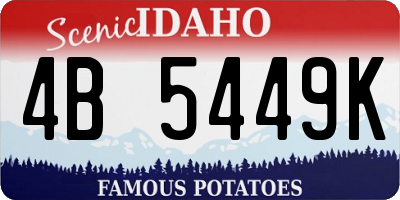 ID license plate 4B5449K