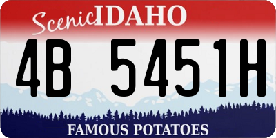ID license plate 4B5451H