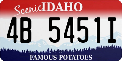 ID license plate 4B5451I