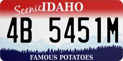 ID license plate 4B5451M