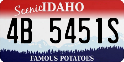 ID license plate 4B5451S