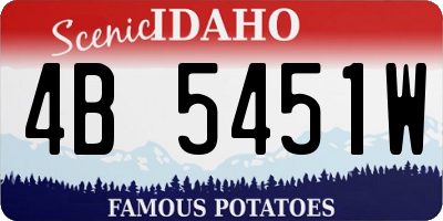 ID license plate 4B5451W