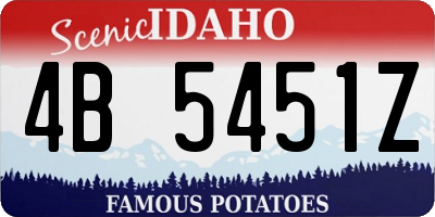 ID license plate 4B5451Z