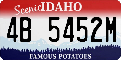 ID license plate 4B5452M